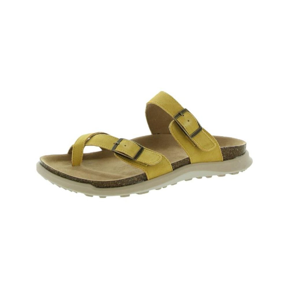 WHITE MOUNTAIN FOOTBEDS Womens Yellow 1" Platform Powerful Wedge Sandals 6 M